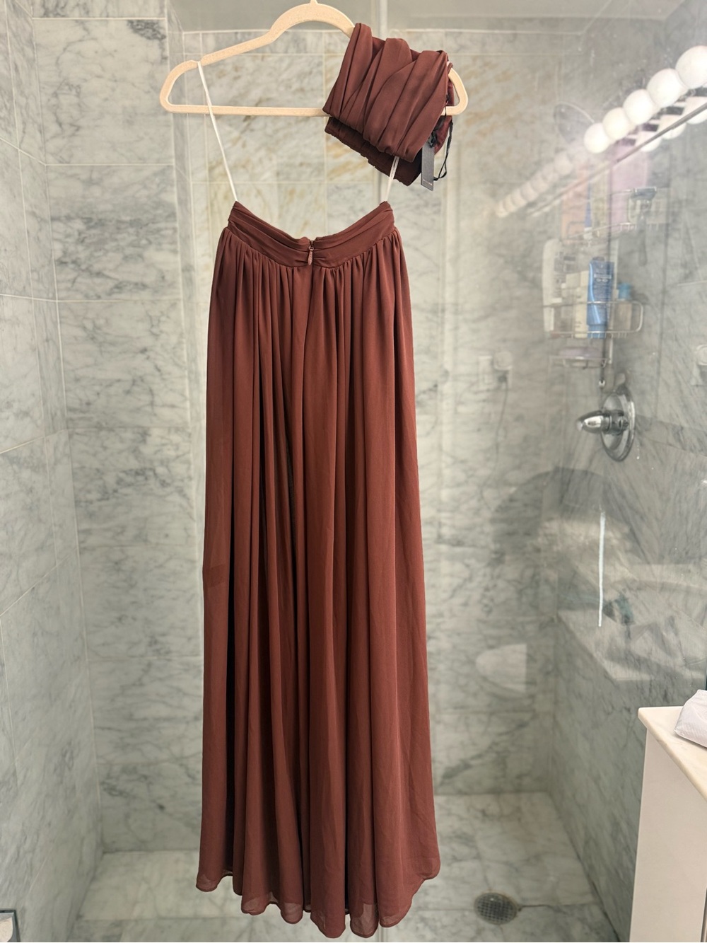 NWT Revolve x Michael Costello Acacia Top & Strapless High-Slit Maxi Skirt Set - Picture 6 of 12